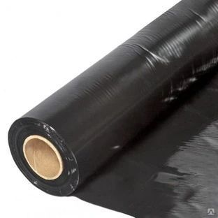 Плівка мульчуюча 40 мкм 1 &times; 1000 м первинна посилена чорна для мульчування ПМУФ134 фото