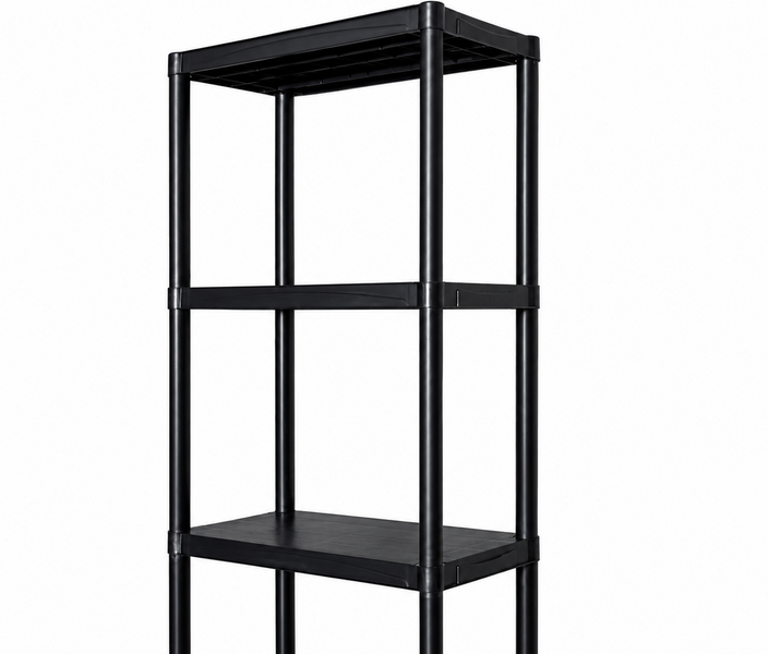 Стелаж пластиковий PRIMA HOME (178,5 х 60 х 30 см) 5 полиць, навантаження 200 кг, для складу гаража майстерні підвалу (Чорний) G1455 фото