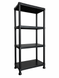 Стелаж пластиковий PRIMA HOME (133,5 х 60 х 30 см) 4 полиці, навантаження 160 кг, для складу гаража підвалу (Чорний) G1454 фото 1