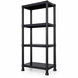 Стелаж пластиковий PRIMA HOME (133,5 х 60 х 30 см) 4 полиці, навантаження 160 кг, для складу гаража підвалу (Чорний) G1454 фото 3